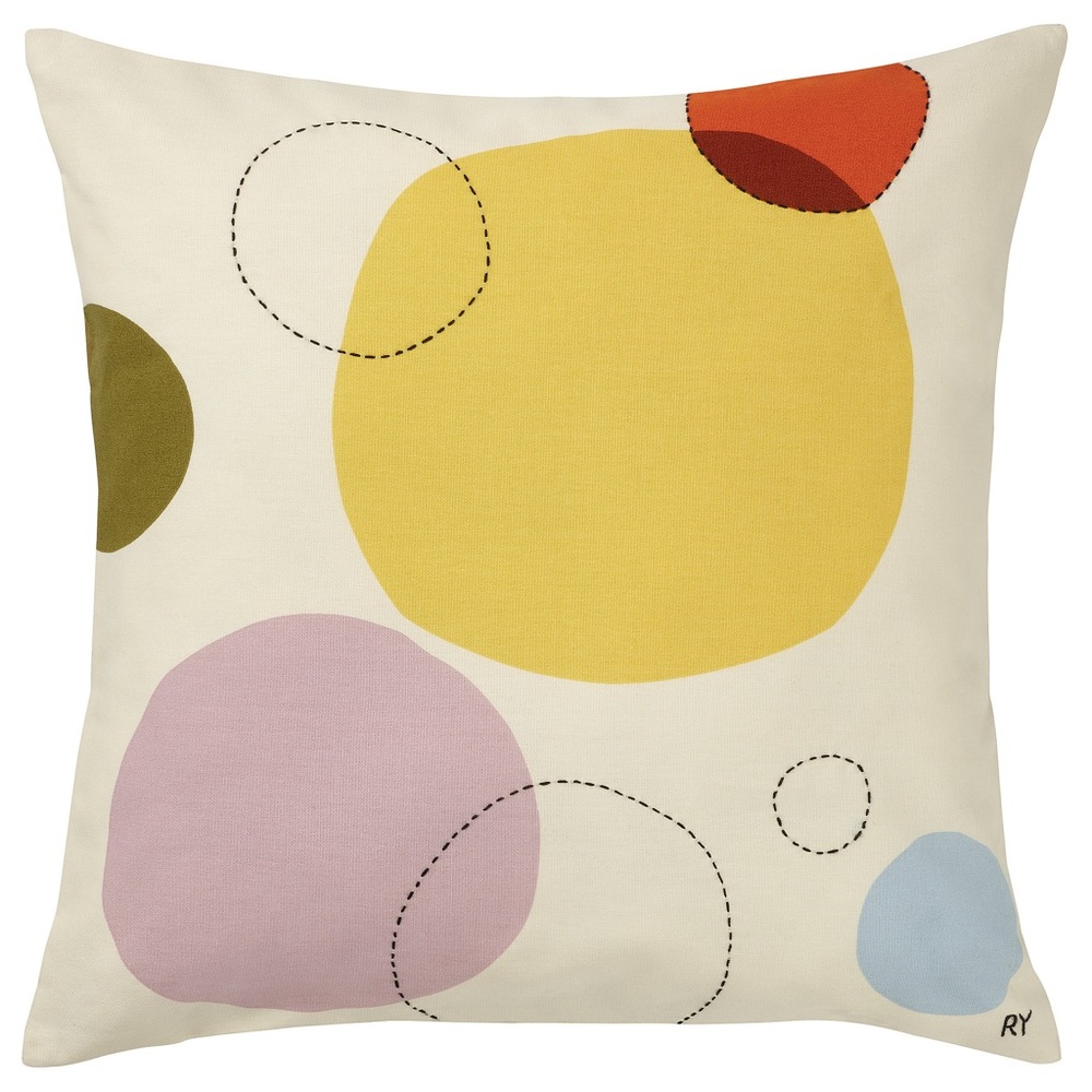 Ikea Cushion cover, handmade/circle pattern multicolor, 20x20" NEW. (SET OF 2)